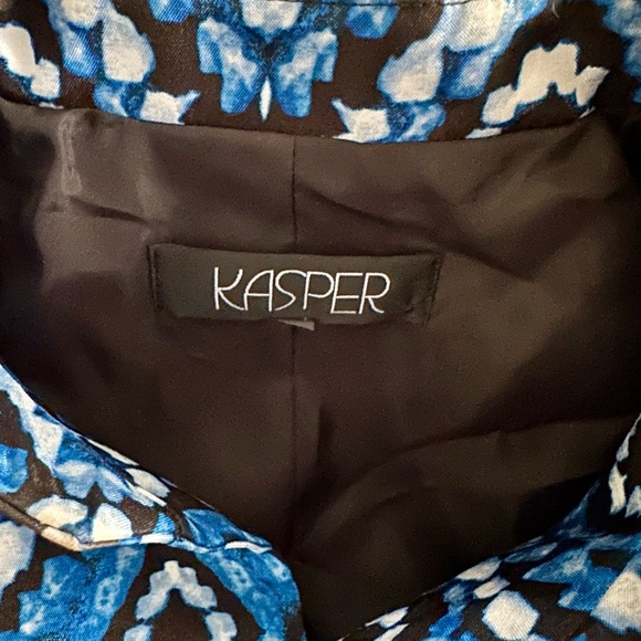 Kasper Blue and Black Geometric Jacket - Picture 5 of 8